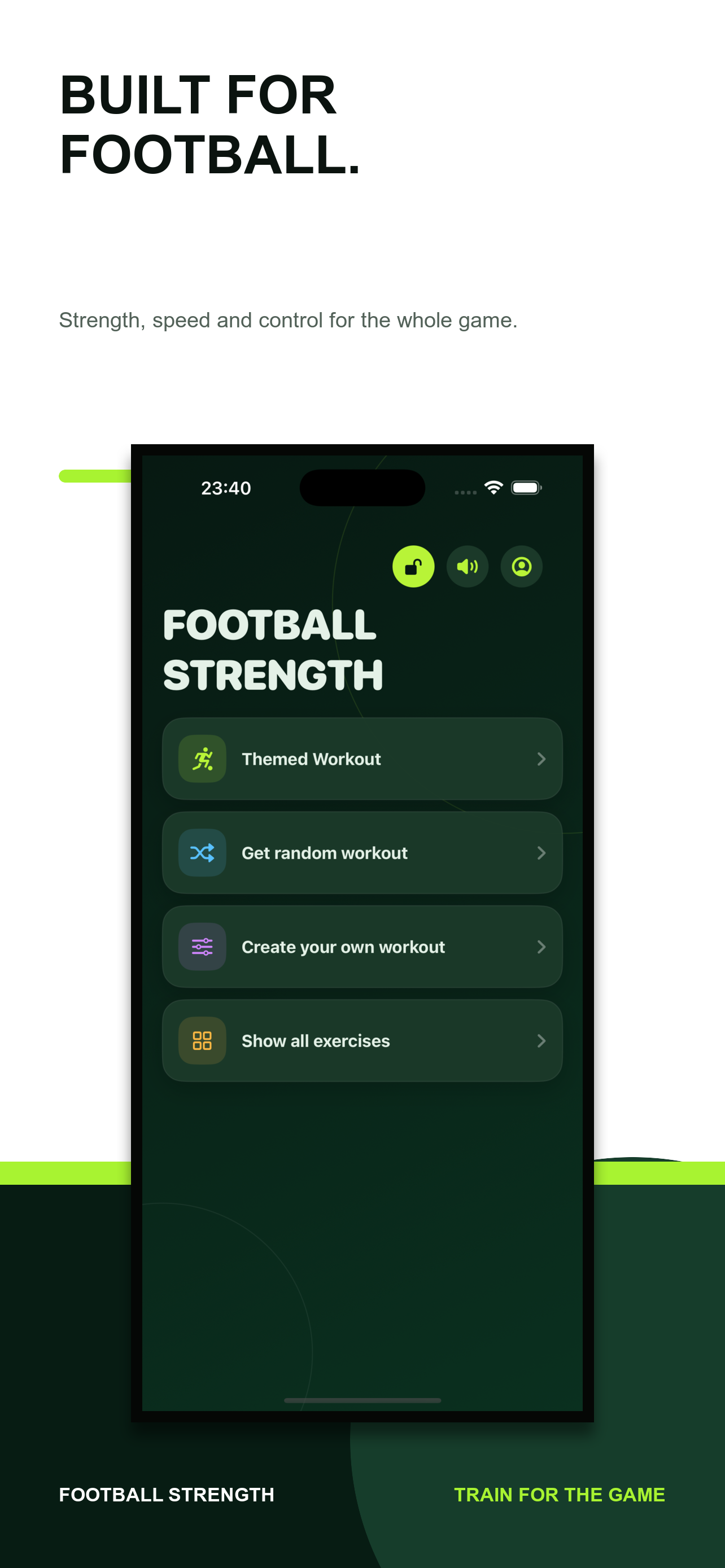 Football Strength home screen