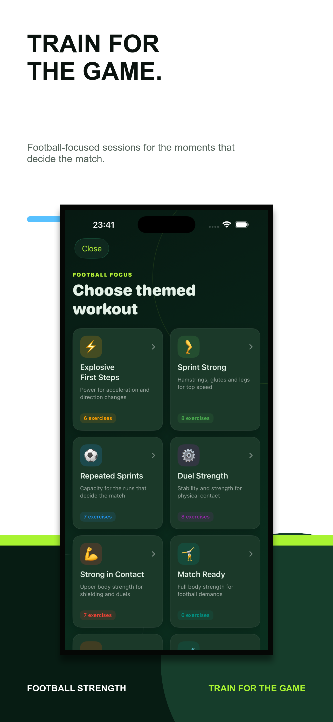 Football-focused themed workouts