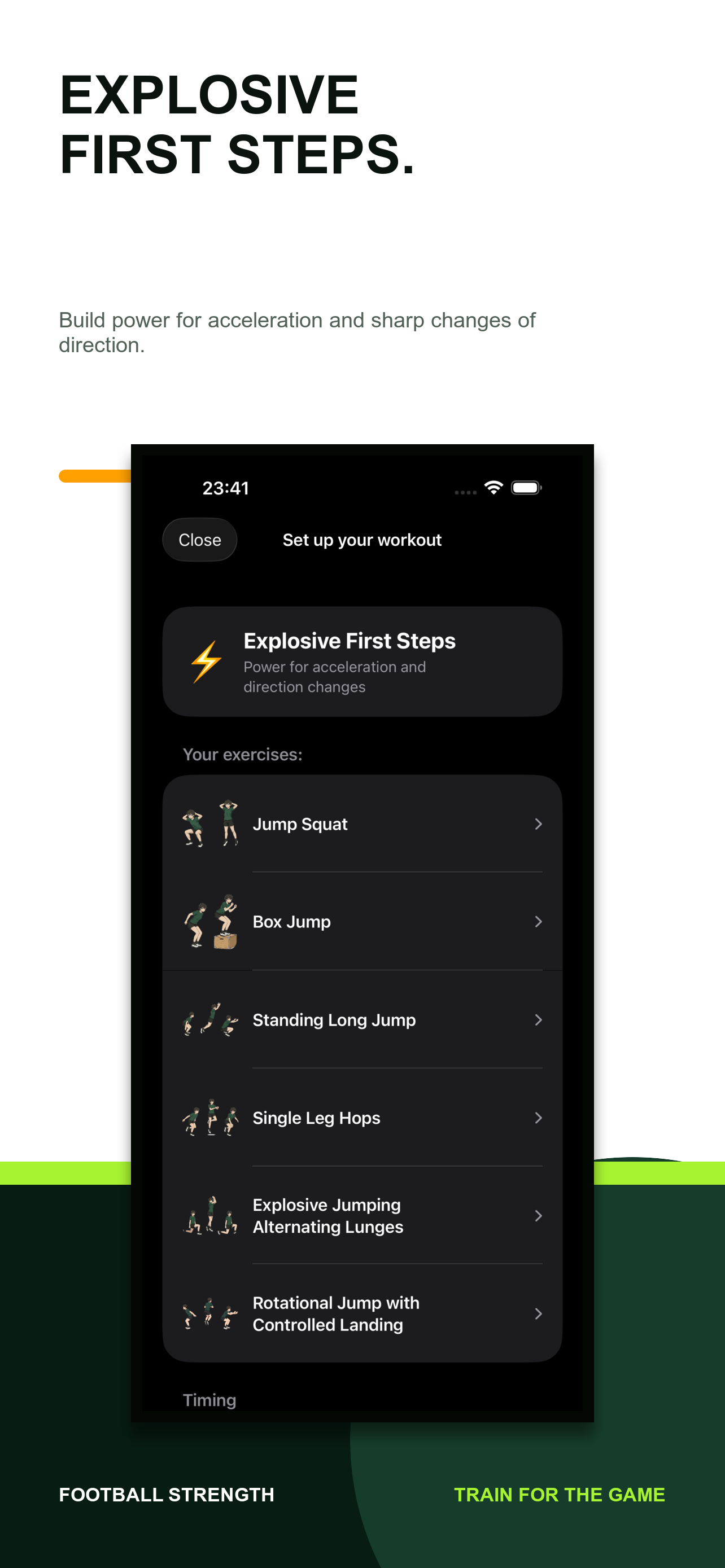 Explosive first steps workout