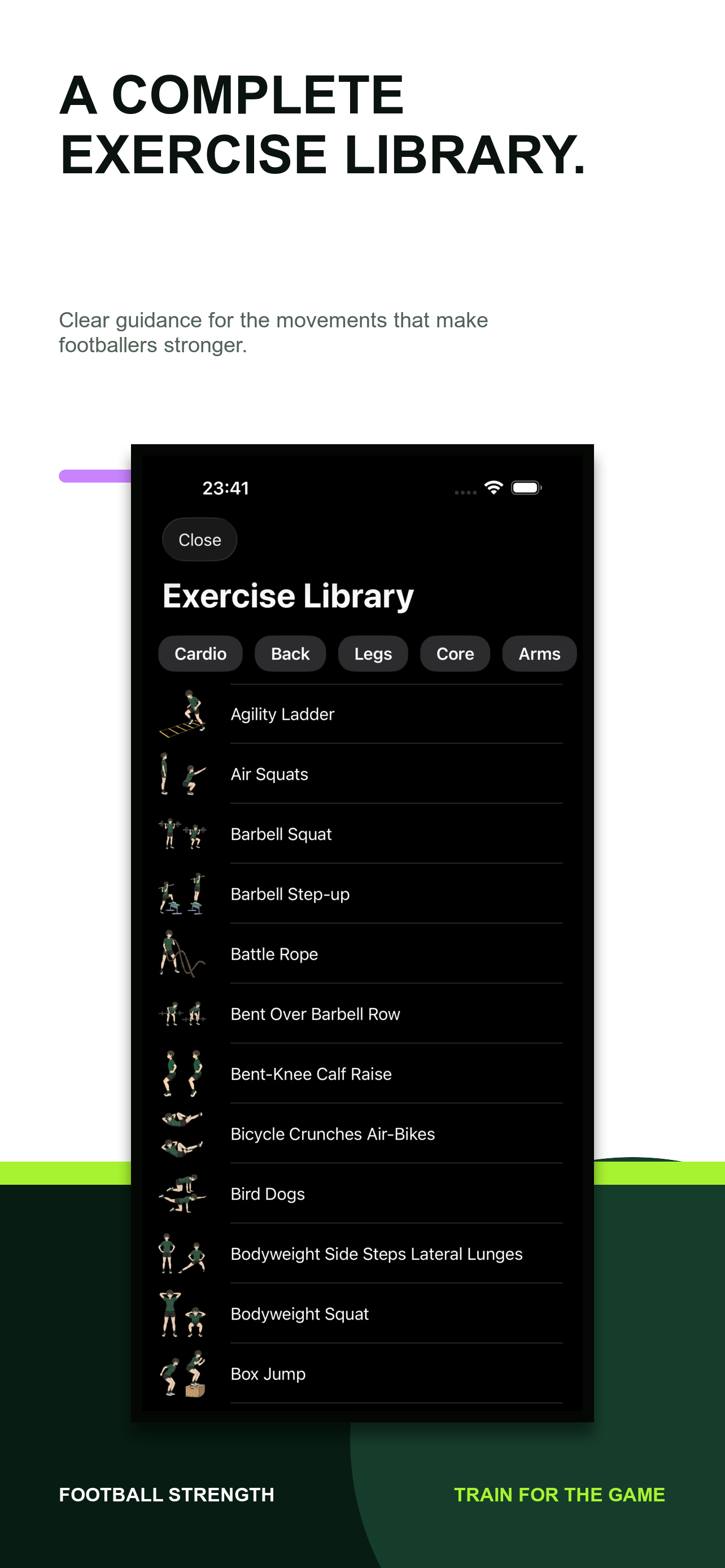 Football Strength exercise library