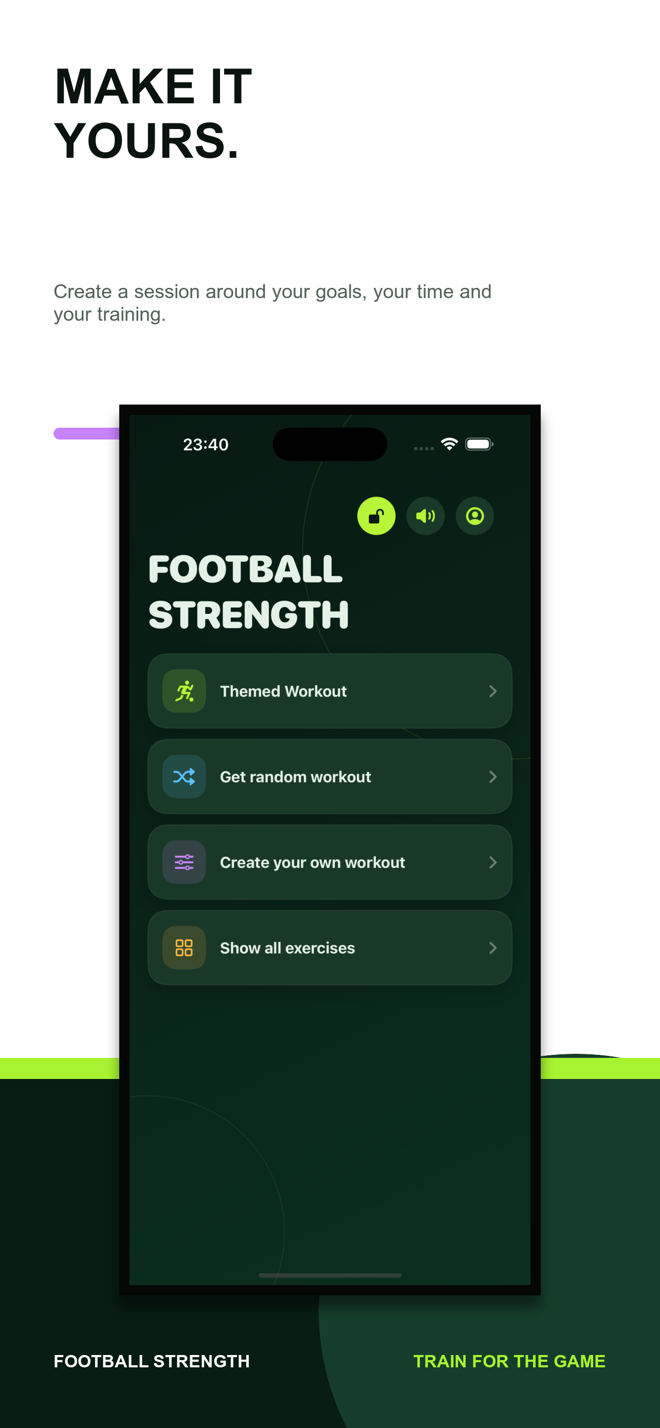 Create a personalised football workout